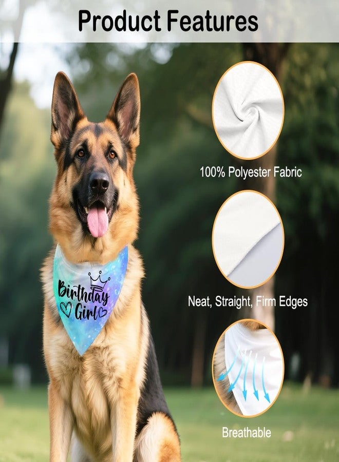 ZBBFSCSB Birthday Girl Colorful Dog Bandana, Cute First Birthday Pet Scarf Photo Prop, Puppy Birthday Party Puppy Scarf Accessory Decoration for Dogs Lover, Birthday Gifts for Dog Girl - Image 3